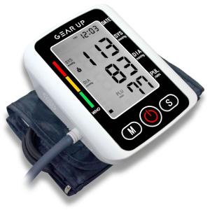 GearUP BPM-10 Digital Blood Pressure Monitor with Voice Function, Upper Arm BP Machine with Large Display & 2-User Memory
